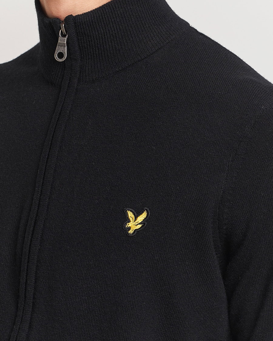 Herr | Tröjor | Lyle & Scott | Lambswool Full Zip Jet Black Marl