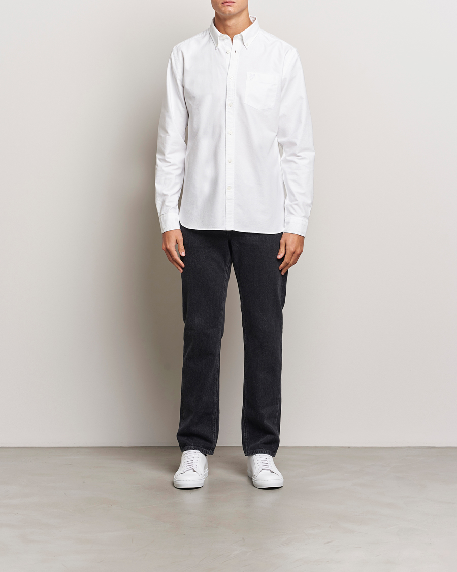 Herr | Skjortor | Lyle & Scott | Tonal Eagle Plain Oxford Shirt White