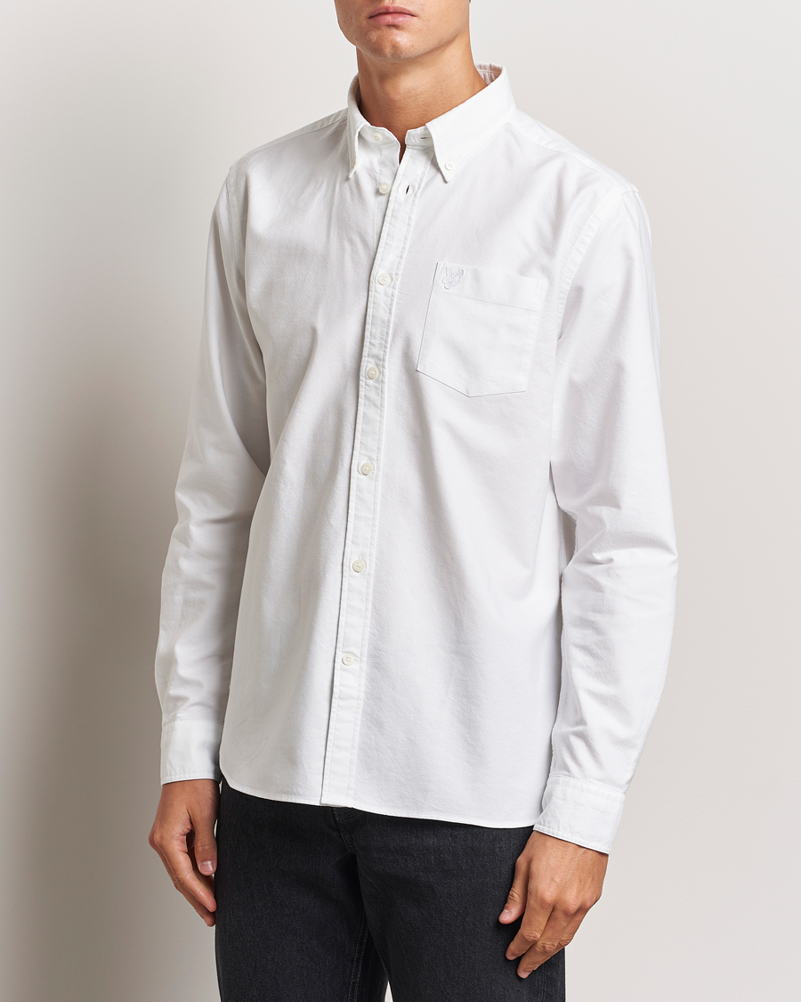 Herr | Skjortor | Lyle & Scott | Tonal Eagle Plain Oxford Shirt White
