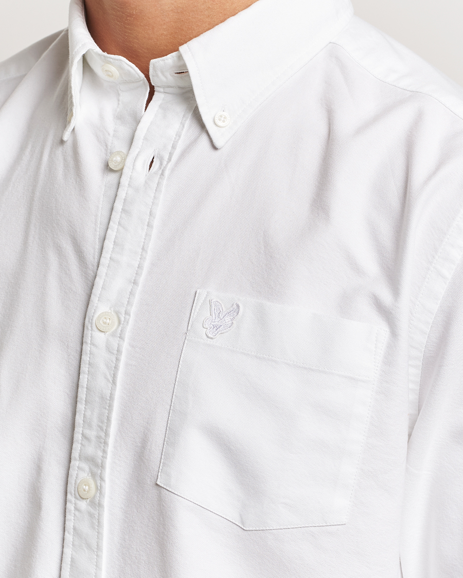 Herr | Skjortor | Lyle & Scott | Tonal Eagle Plain Oxford Shirt White
