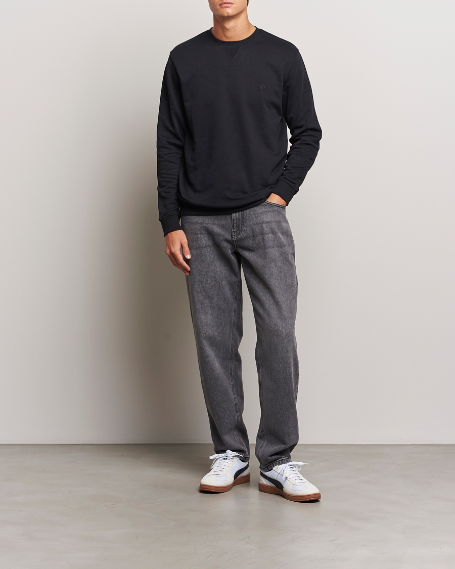 Herr | Tröjor | Lyle & Scott | Tonal Eagle Crew Neck Sweatshirt Jet Black