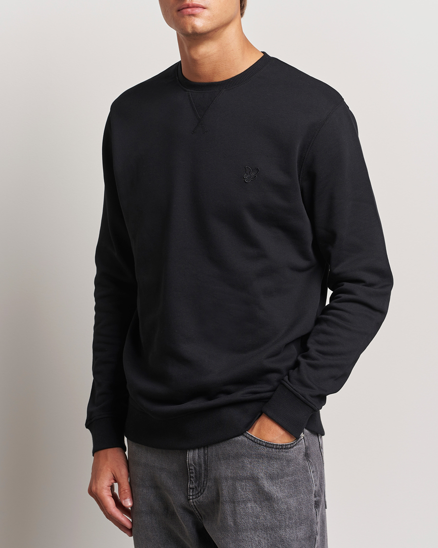 Herr | Tröjor | Lyle & Scott | Tonal Eagle Crew Neck Sweatshirt Jet Black
