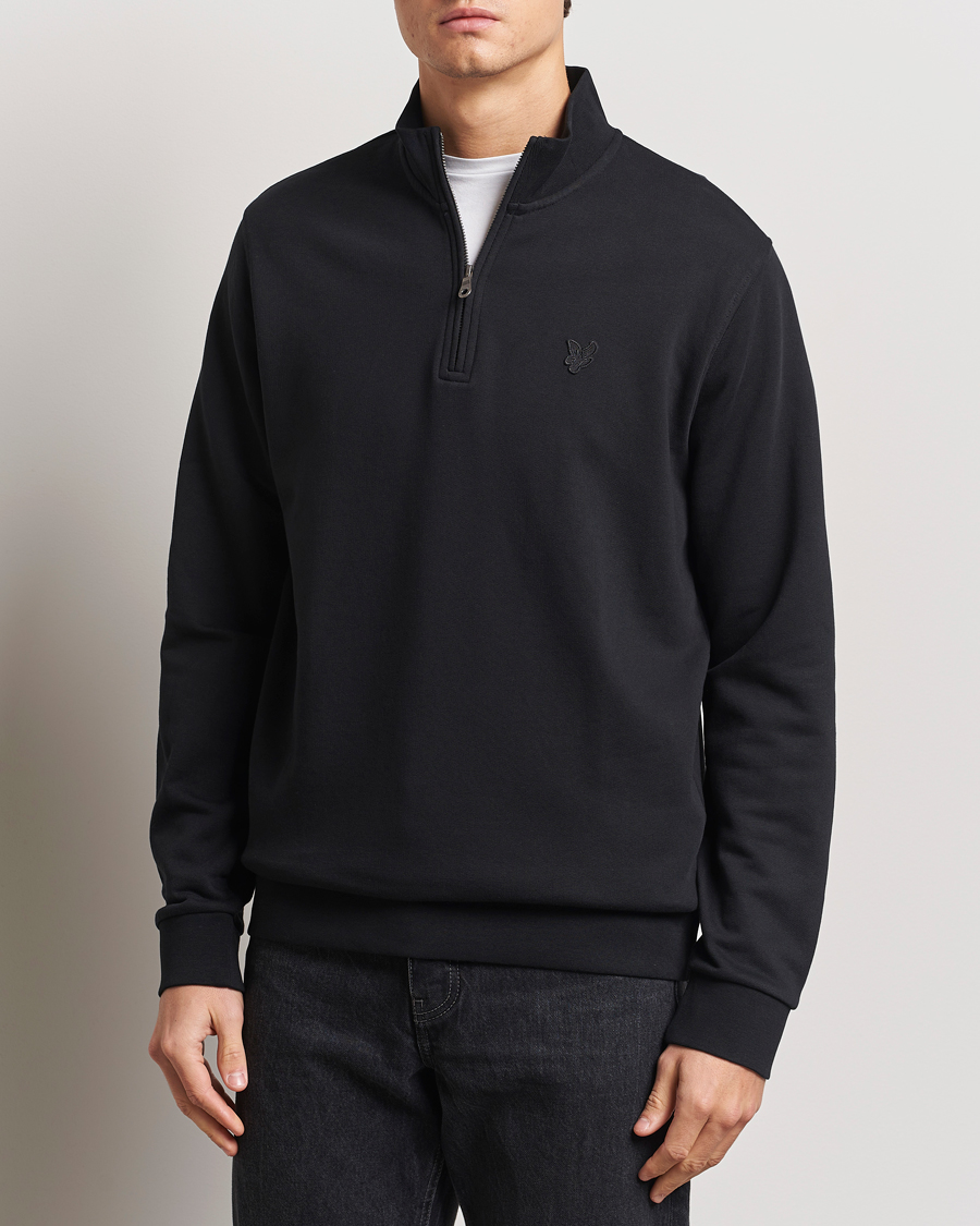 Herr | Tröjor | Lyle & Scott | Tonal Eagle Half Zip Sweater Jet Black