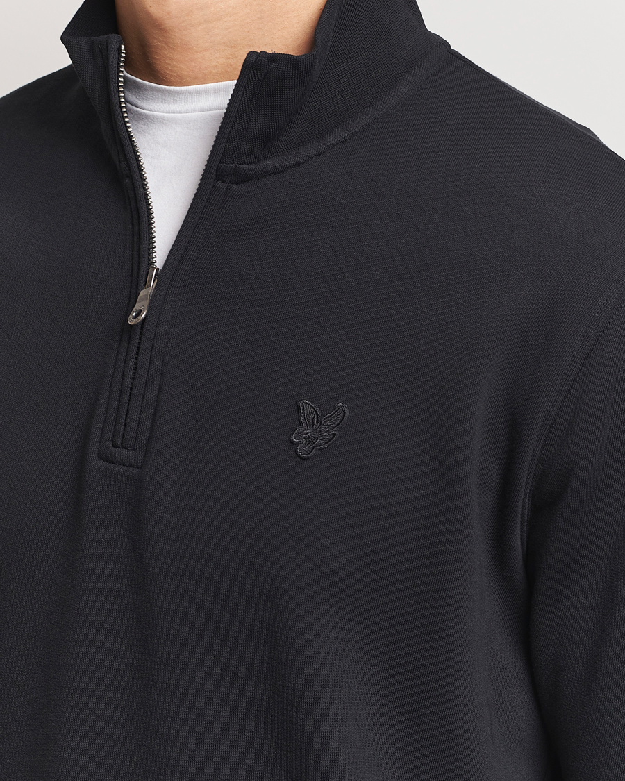 Herr | Tröjor | Lyle & Scott | Tonal Eagle Half Zip Sweater Jet Black