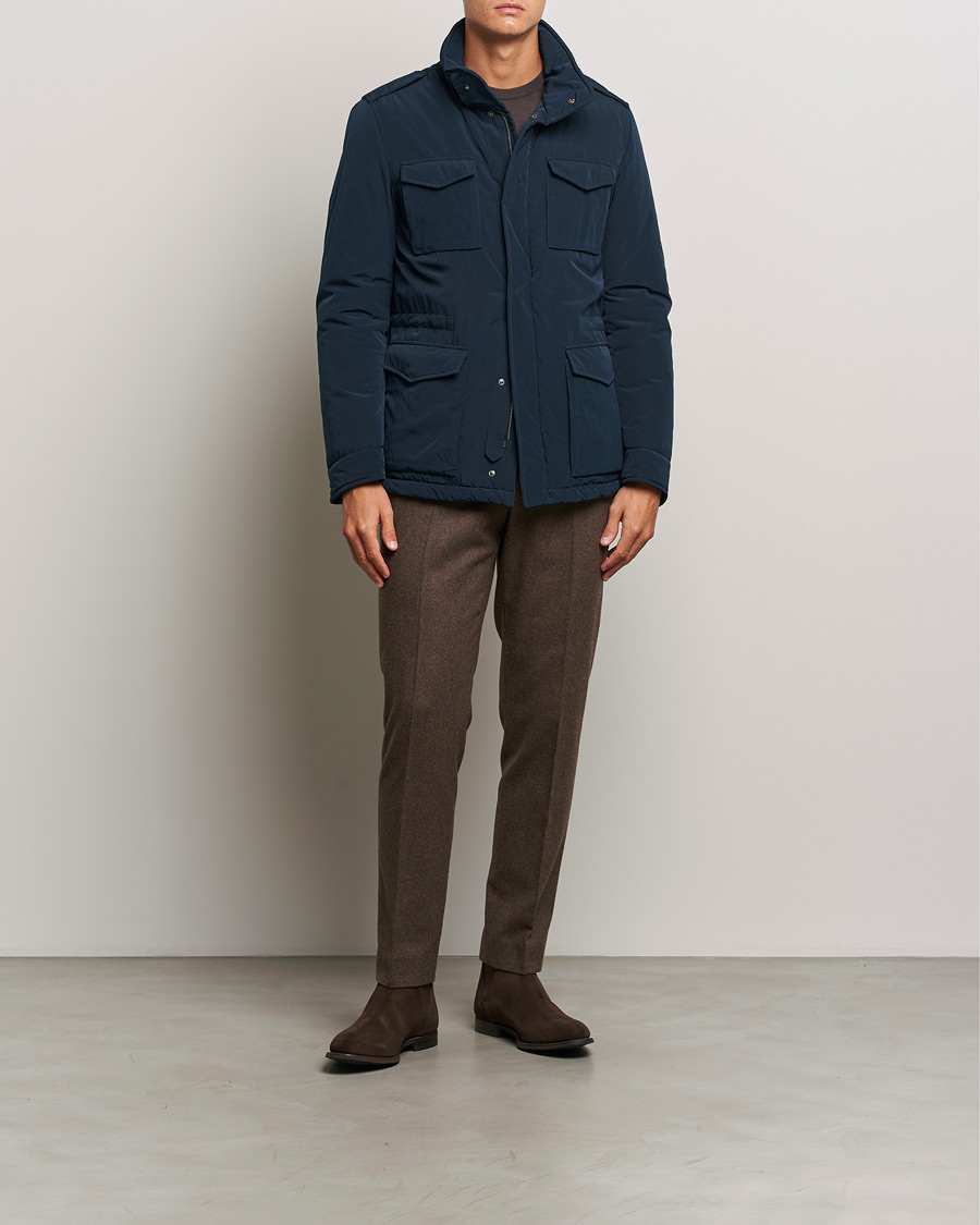 Herr | Jackor | Herno | Soft Nylon Field Jacket Navy