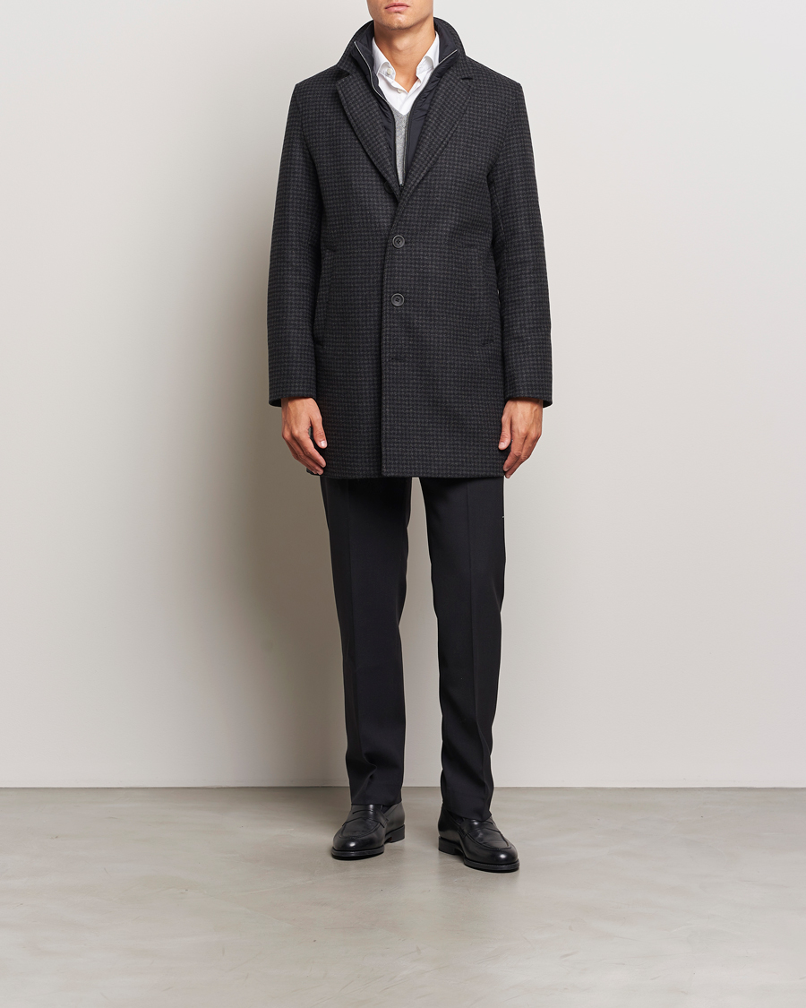 Herr | Jackor | Herno | Wool Zip Coat Charcoal