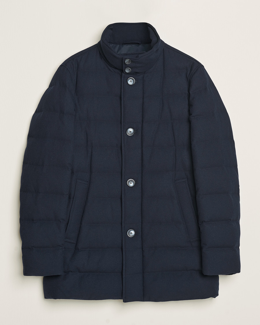 Herr | Jackor | Herno | Cashmere Flannel Down Coat Navy