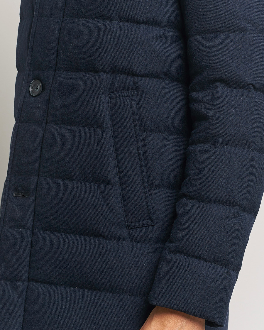 Herr | Jackor | Herno | Cashmere Flannel Down Coat Navy