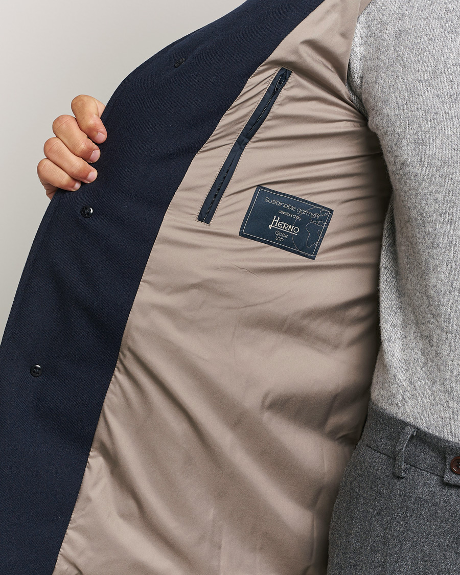 Herr | Jackor | Herno | Cashmere Flannel Down Coat Navy