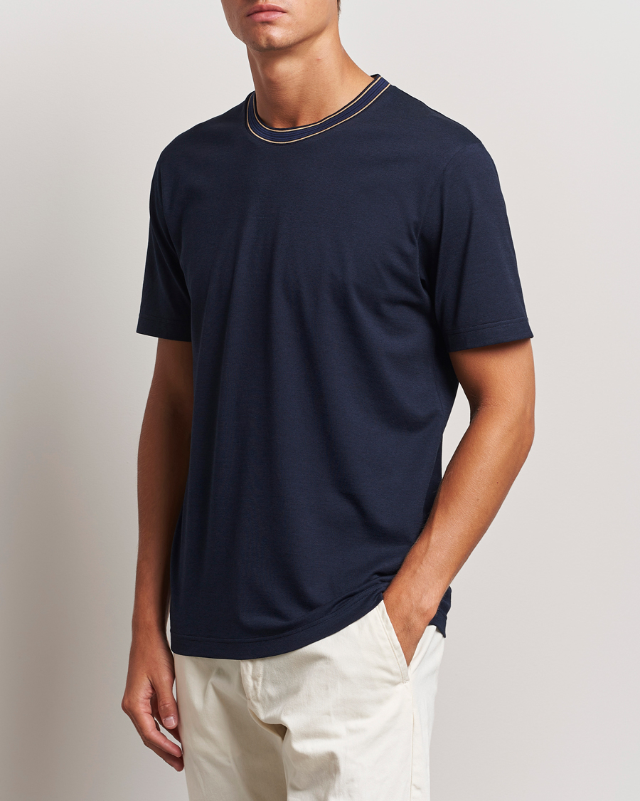 Herr | T-Shirts | Orlebar Brown | OB Standard Ribbon Tipping T-Shirt Night Iris