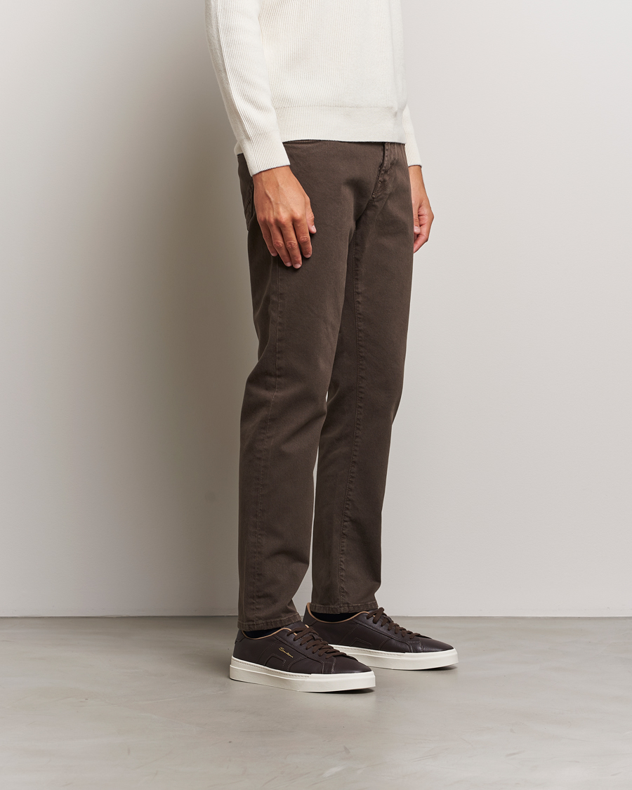 Herr | Santoni Double Buckle Sneakers Dark Brown Grain | Santoni | Double Buckle Sneakers Dark Brown Grain