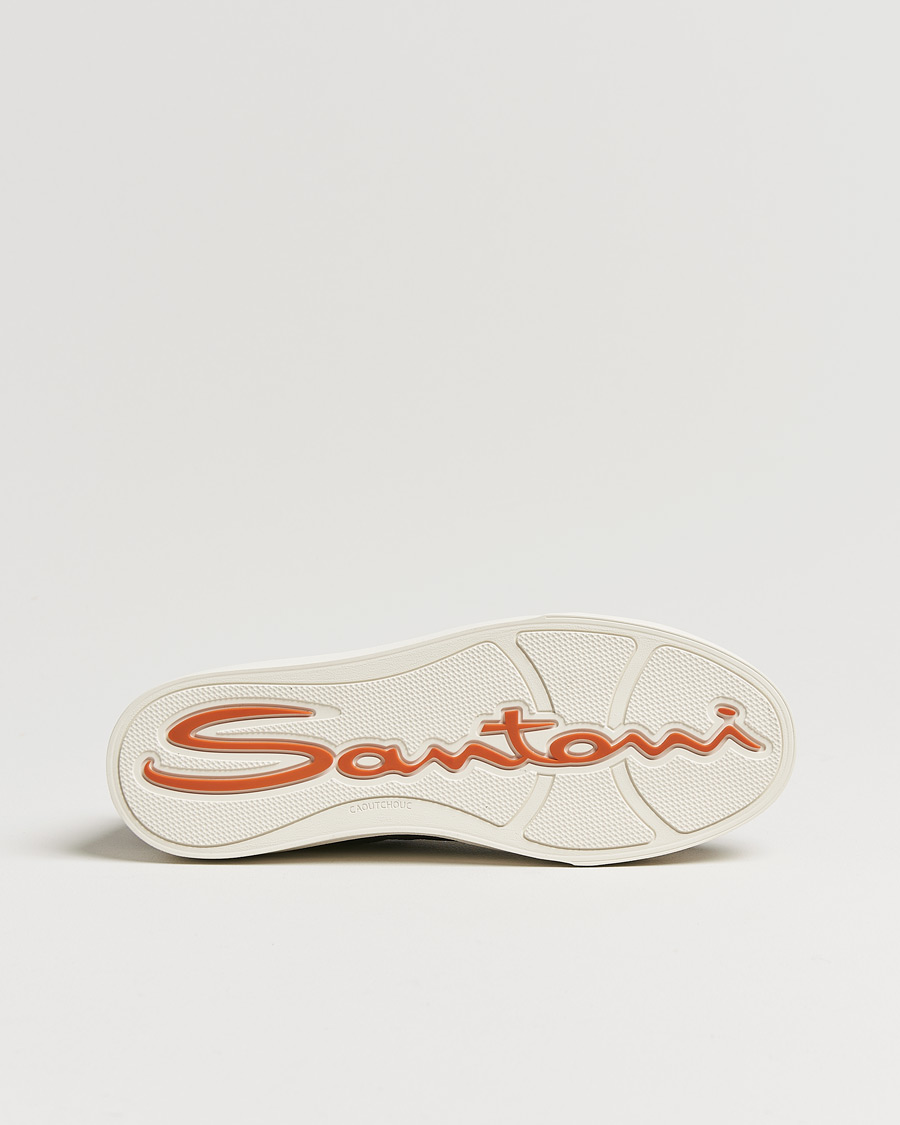 Herr | Santoni Double Buckle Sneakers Navy Grain | Santoni | Double Buckle Sneakers Navy Grain