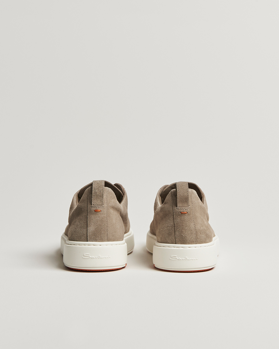 Herr | Santoni Cleanic No Lace Sneaker Taupe Suede | Santoni | Cleanic No Lace Sneaker Taupe Suede