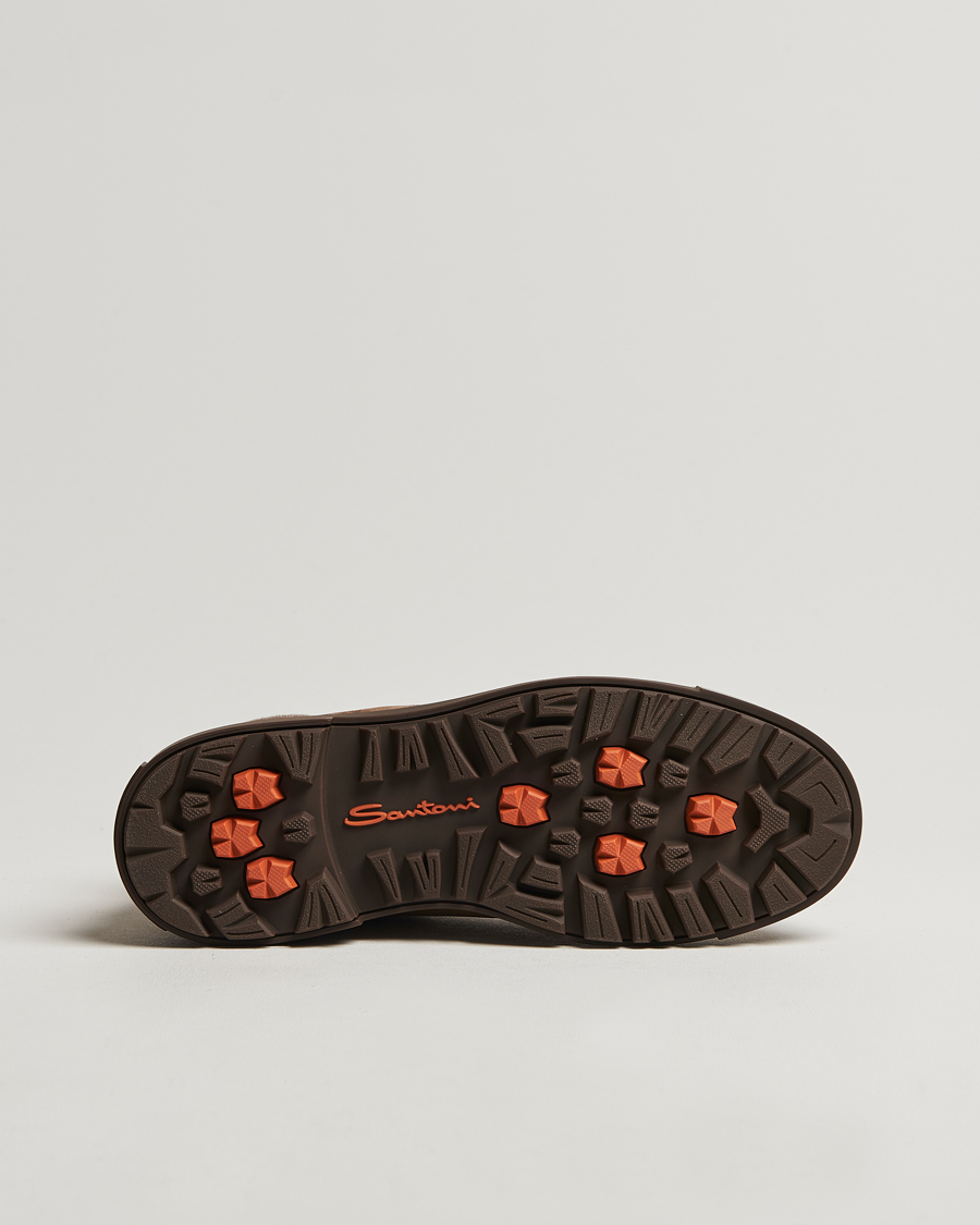 Herr | Santoni St Moritz No Lace Boot Dark Brown Suede | Santoni | St Moritz No Lace Boot Dark Brown Suede