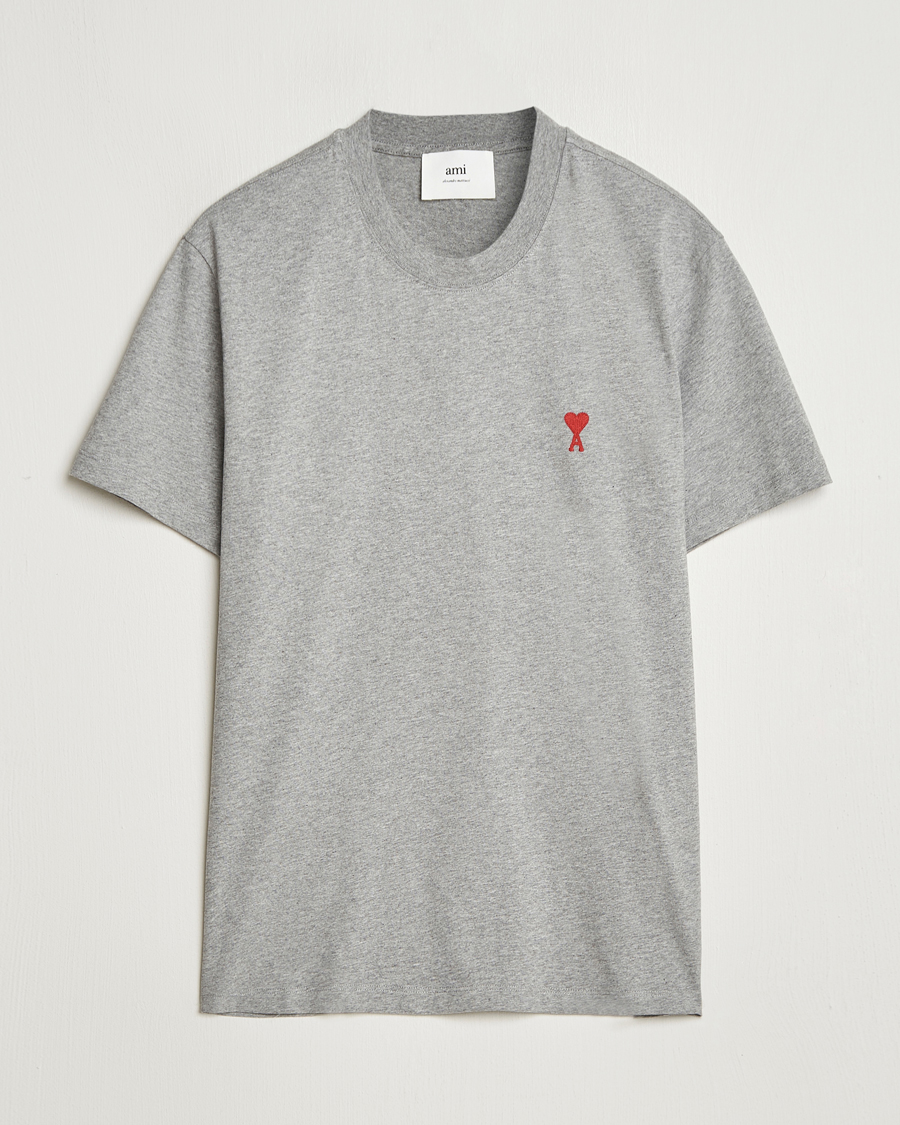 Herr | T-Shirts | AMI | Heart Logo T-Shirt Heather Grey