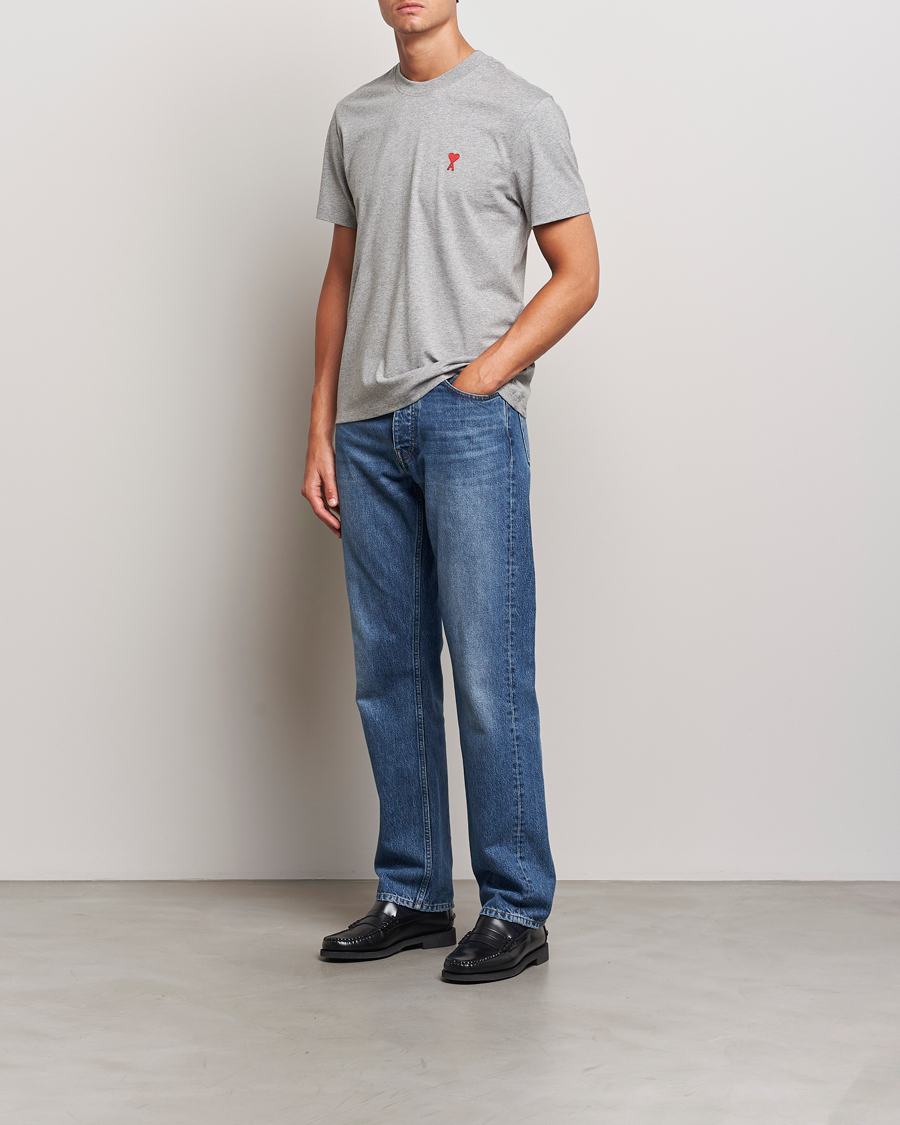 Herr | T-Shirts | AMI | Heart Logo T-Shirt Heather Grey