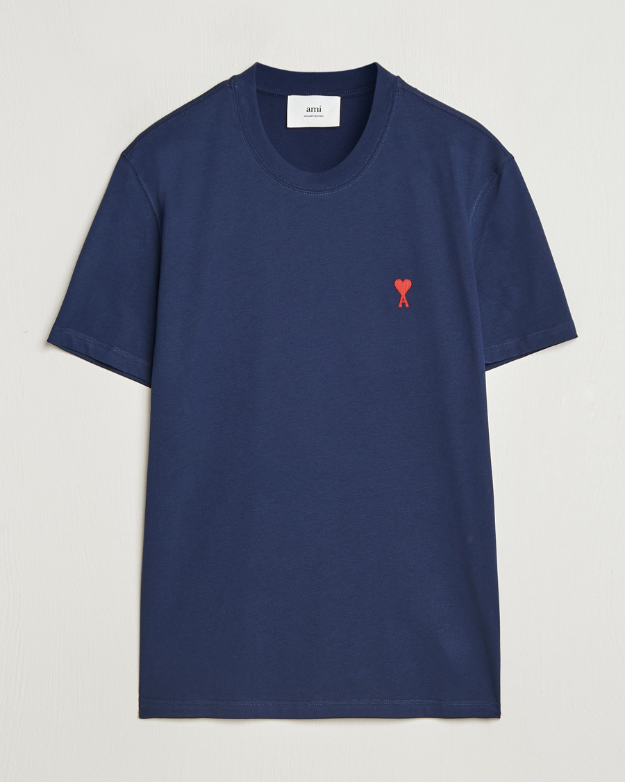 Herr | T-Shirts | AMI | Heart Logo T-Shirt Nautic Blue