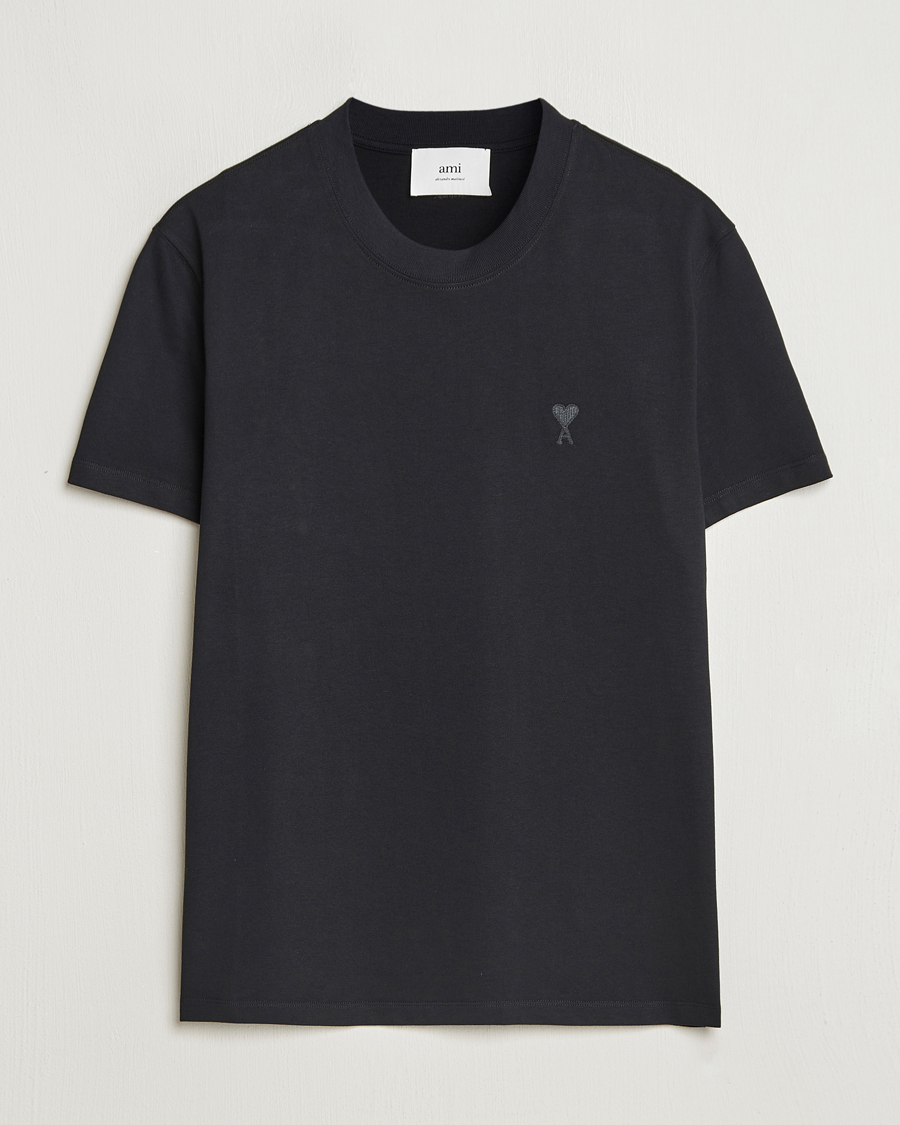 Herr | T-Shirts | AMI | Tonal Heart Logo T-Shirt Black