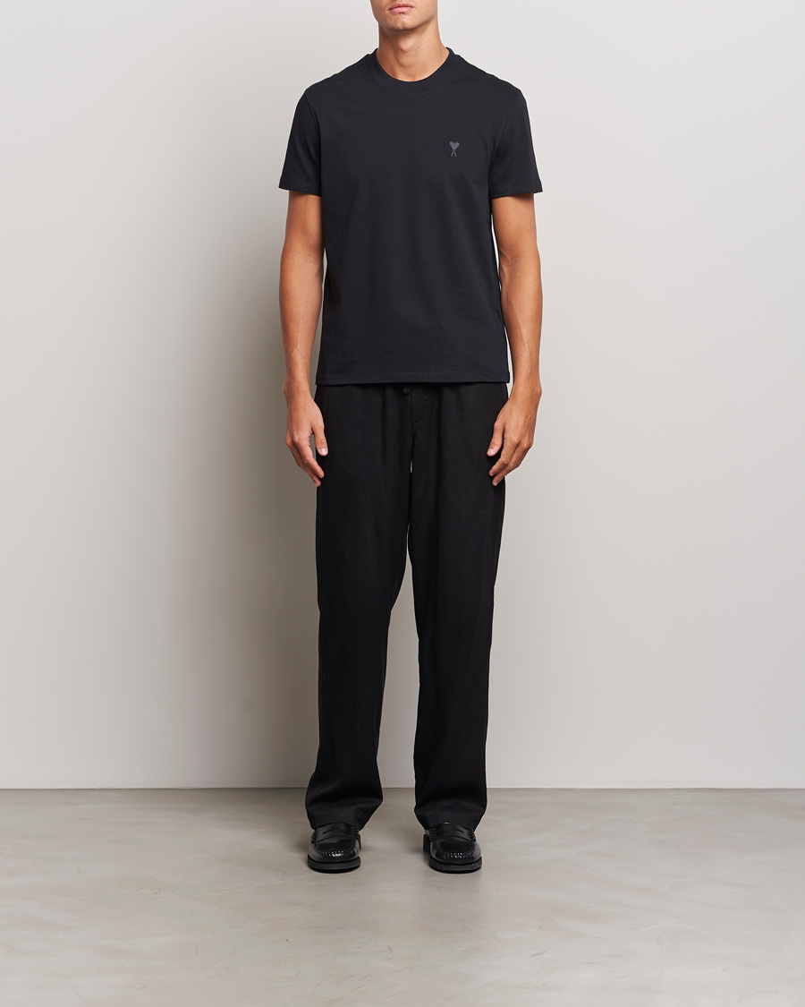 Herr | T-Shirts | AMI | Tonal Heart Logo T-Shirt Black