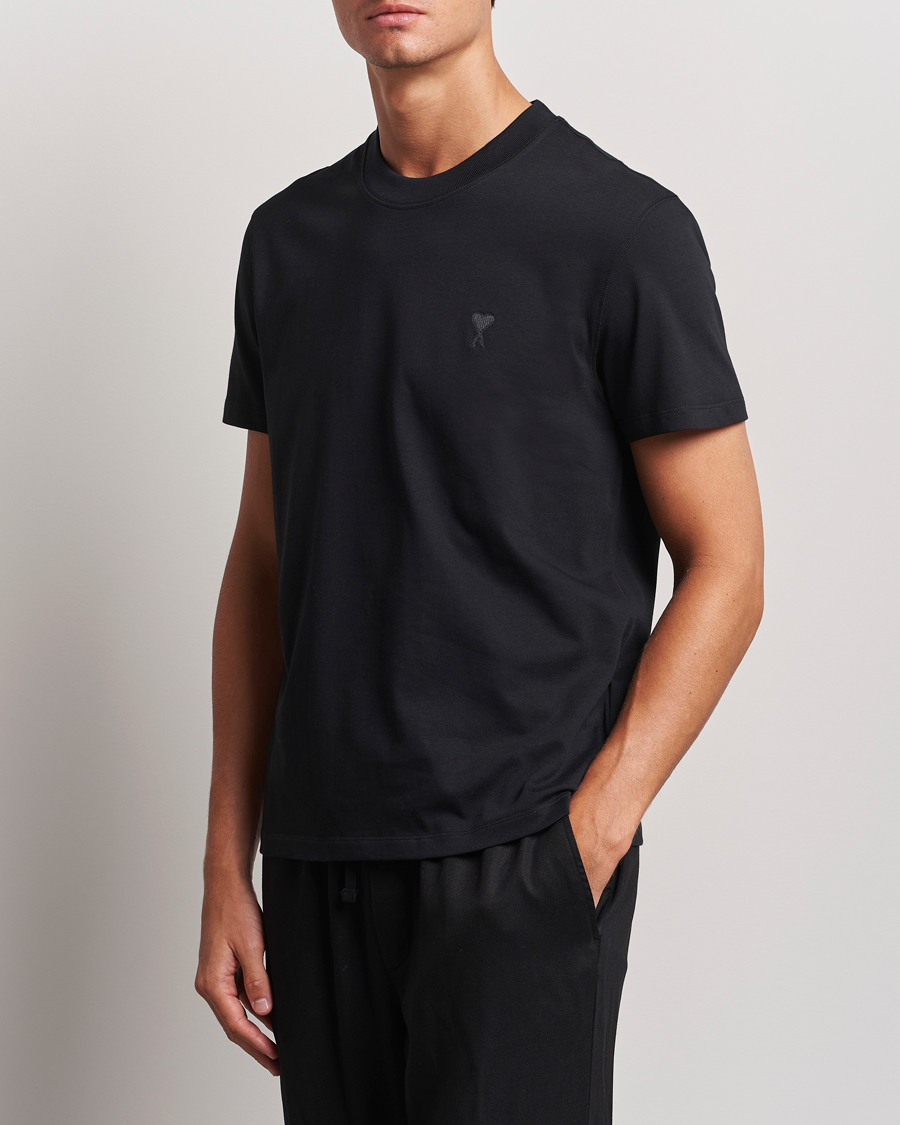 Herr | T-Shirts | AMI | Tonal Heart Logo T-Shirt Black