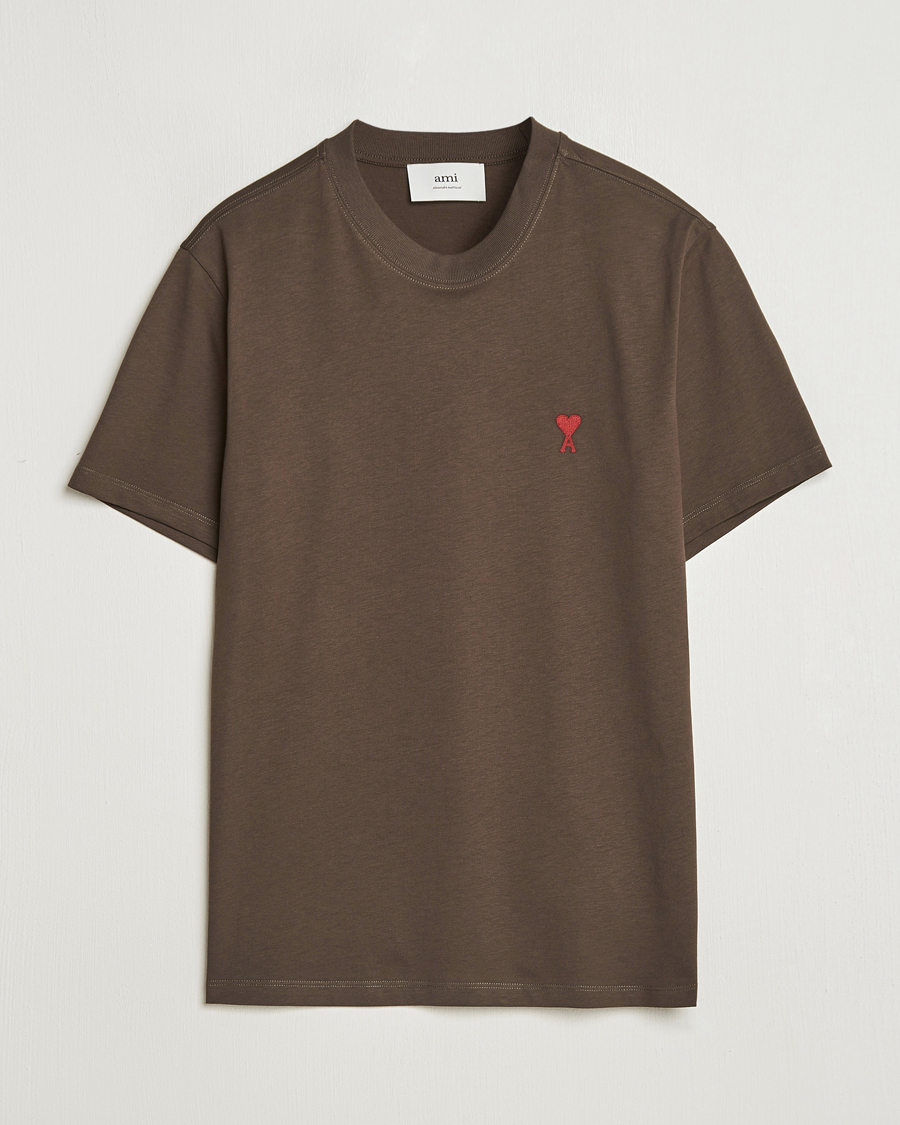 Herr | T-Shirts | AMI | Heart Logo T-Shirt Dark Coffee