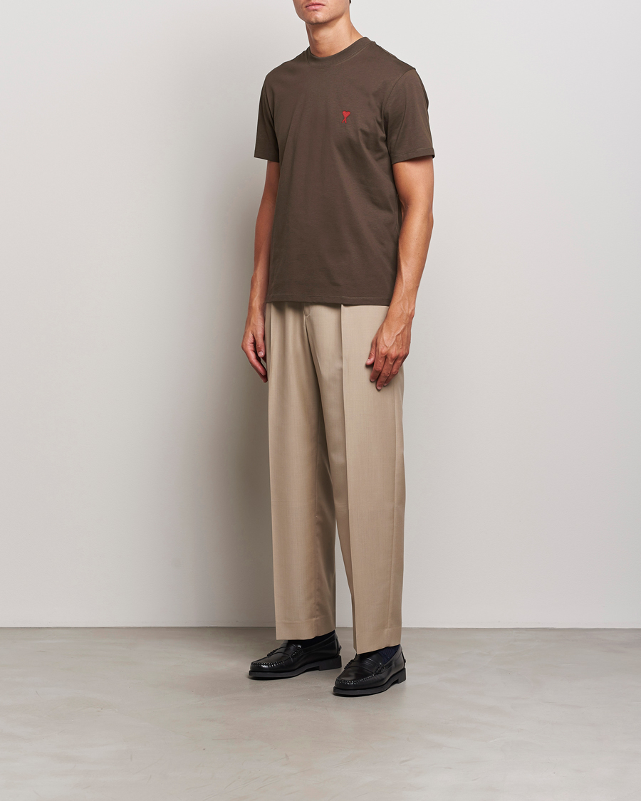 Herr | T-Shirts | AMI | Heart Logo T-Shirt Dark Coffee