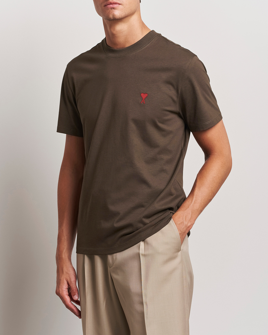 Herr | T-Shirts | AMI | Heart Logo T-Shirt Dark Coffee