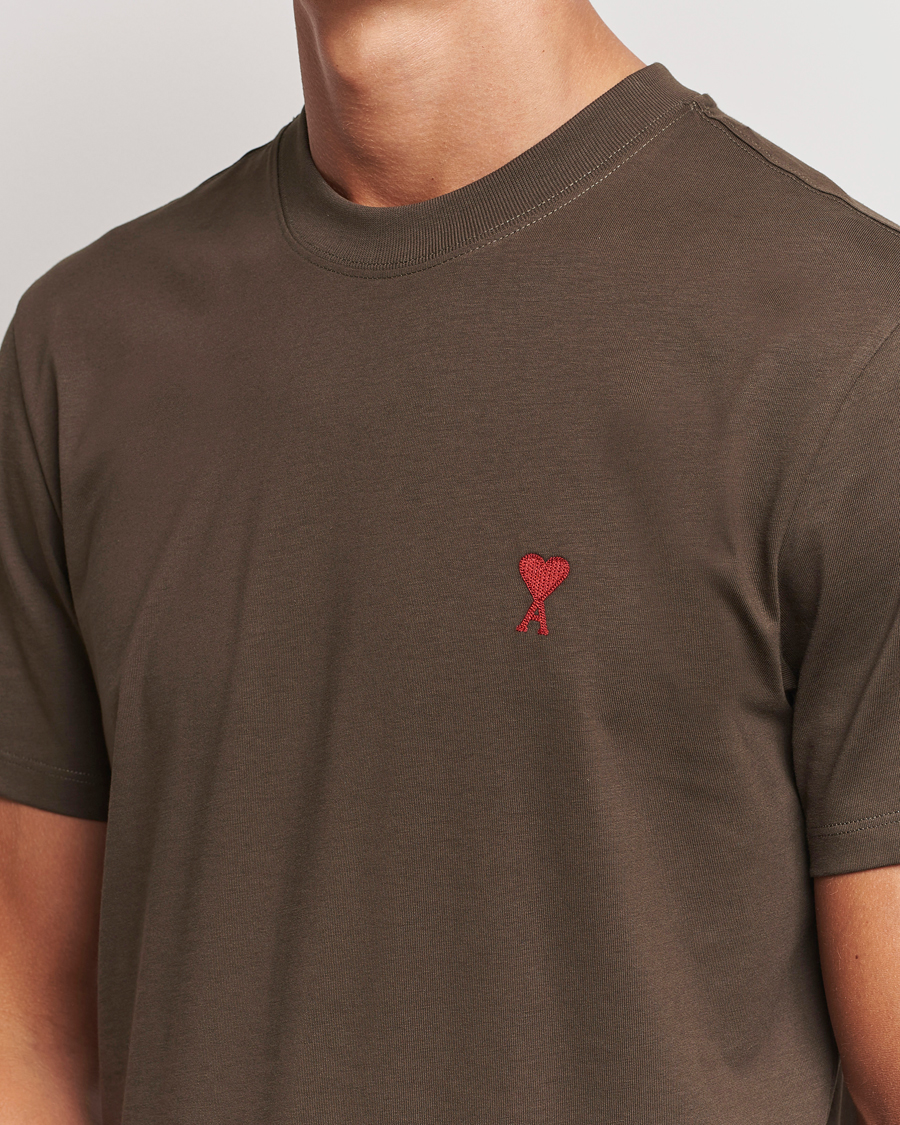 Herr | T-Shirts | AMI | Heart Logo T-Shirt Dark Coffee