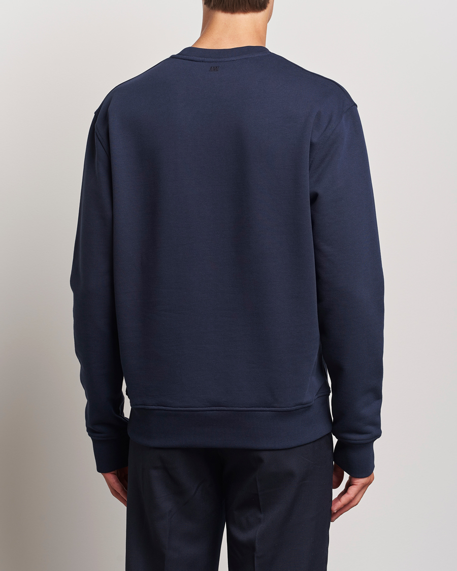 Herr | Tröjor | AMI | Tonal Heart Logo Sweatshirt Night Blue