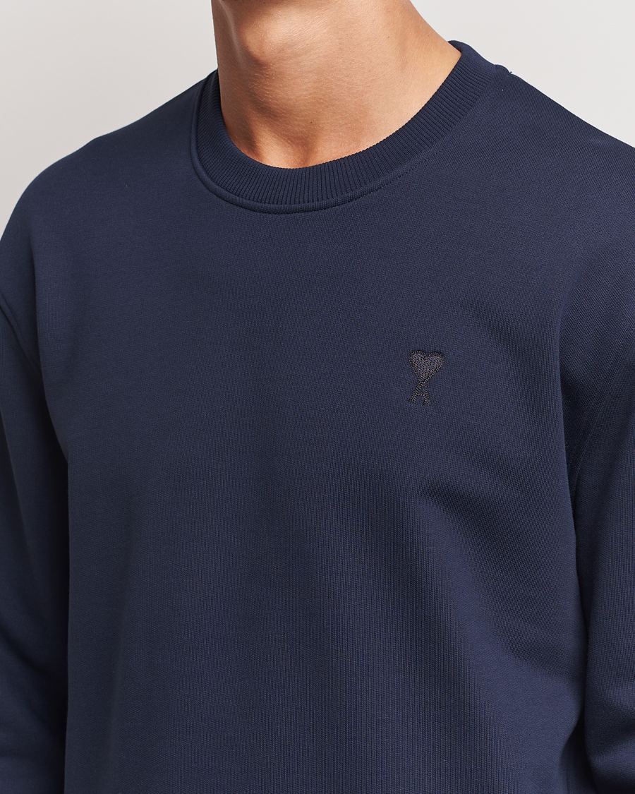 Herr | Tröjor | AMI | Tonal Heart Logo Sweatshirt Night Blue