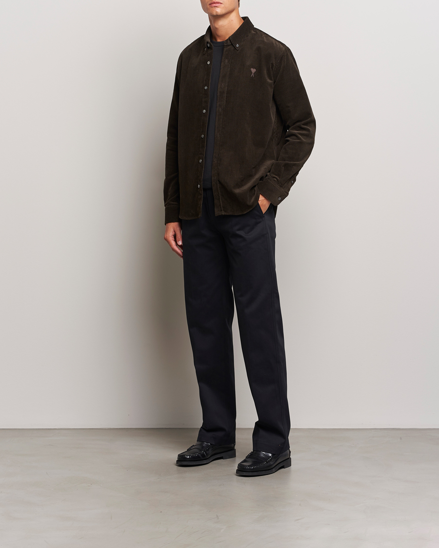Herr | Byxor | AMI | Straight Fit Chino Trousers Black