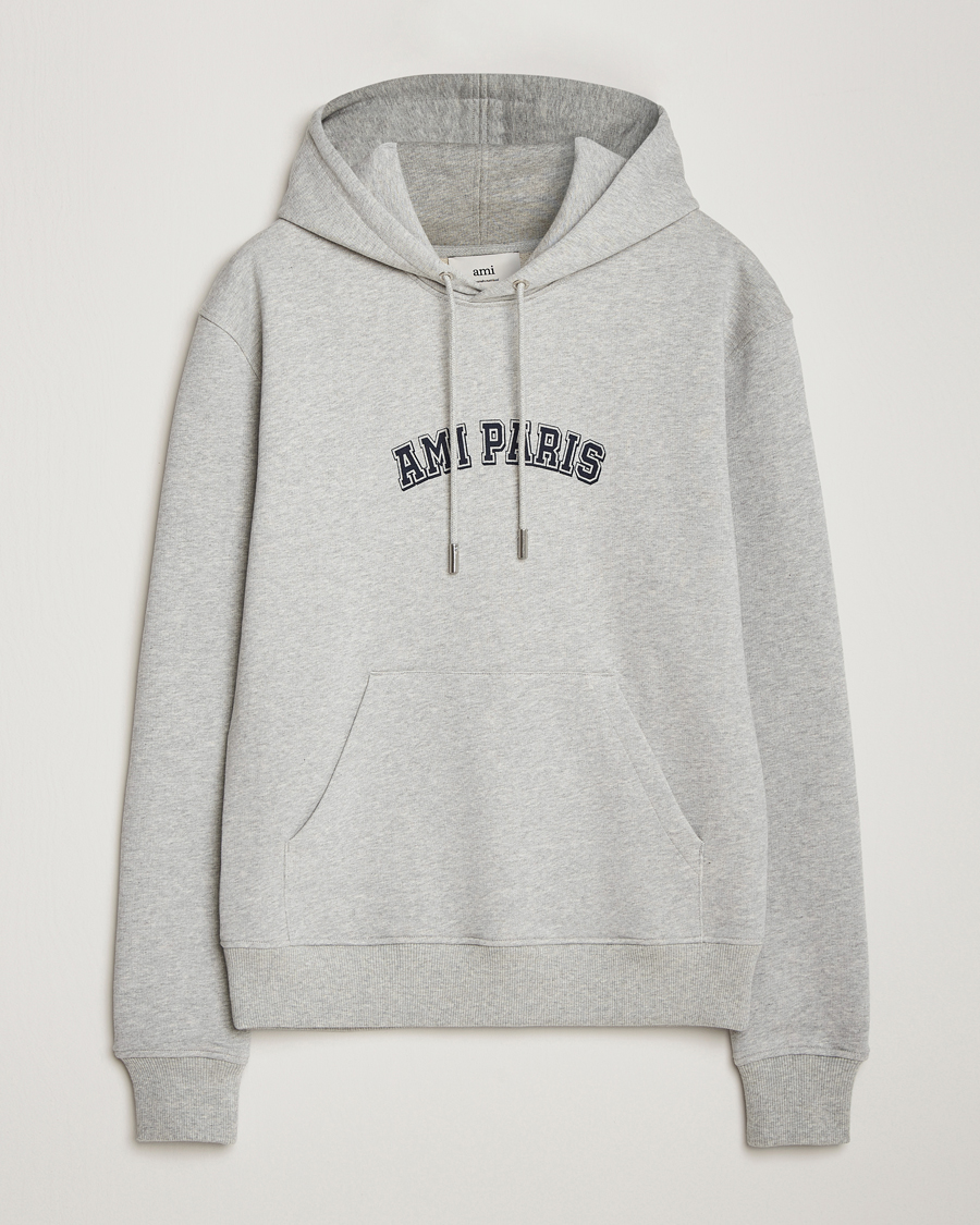 Herr | Tröjor | AMI | Paris Logo Hoodie Heather Ash Grey