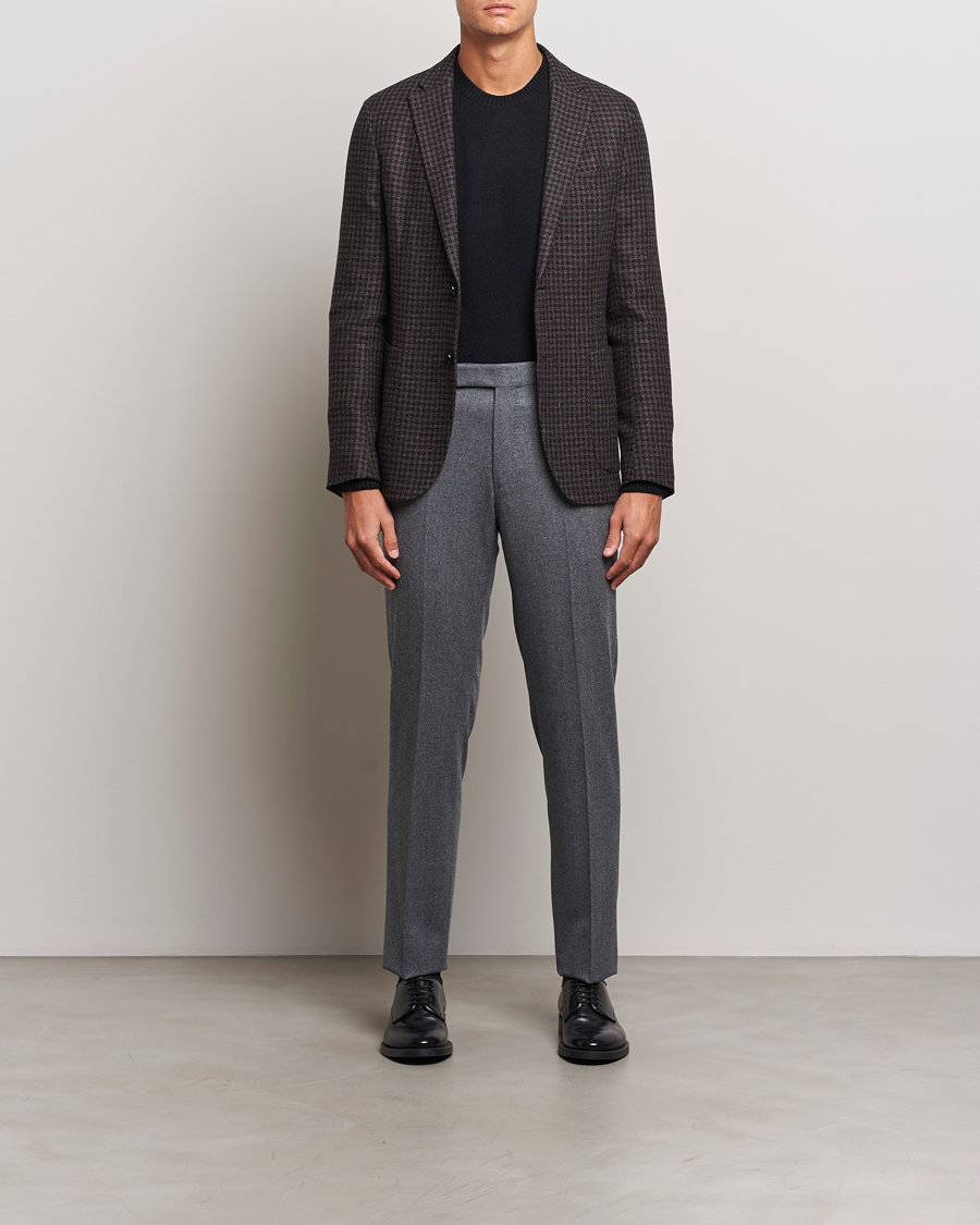 Herr | Kavajer | Zegna | Unconstructed Wool/Cashmere Blazer Brown Check