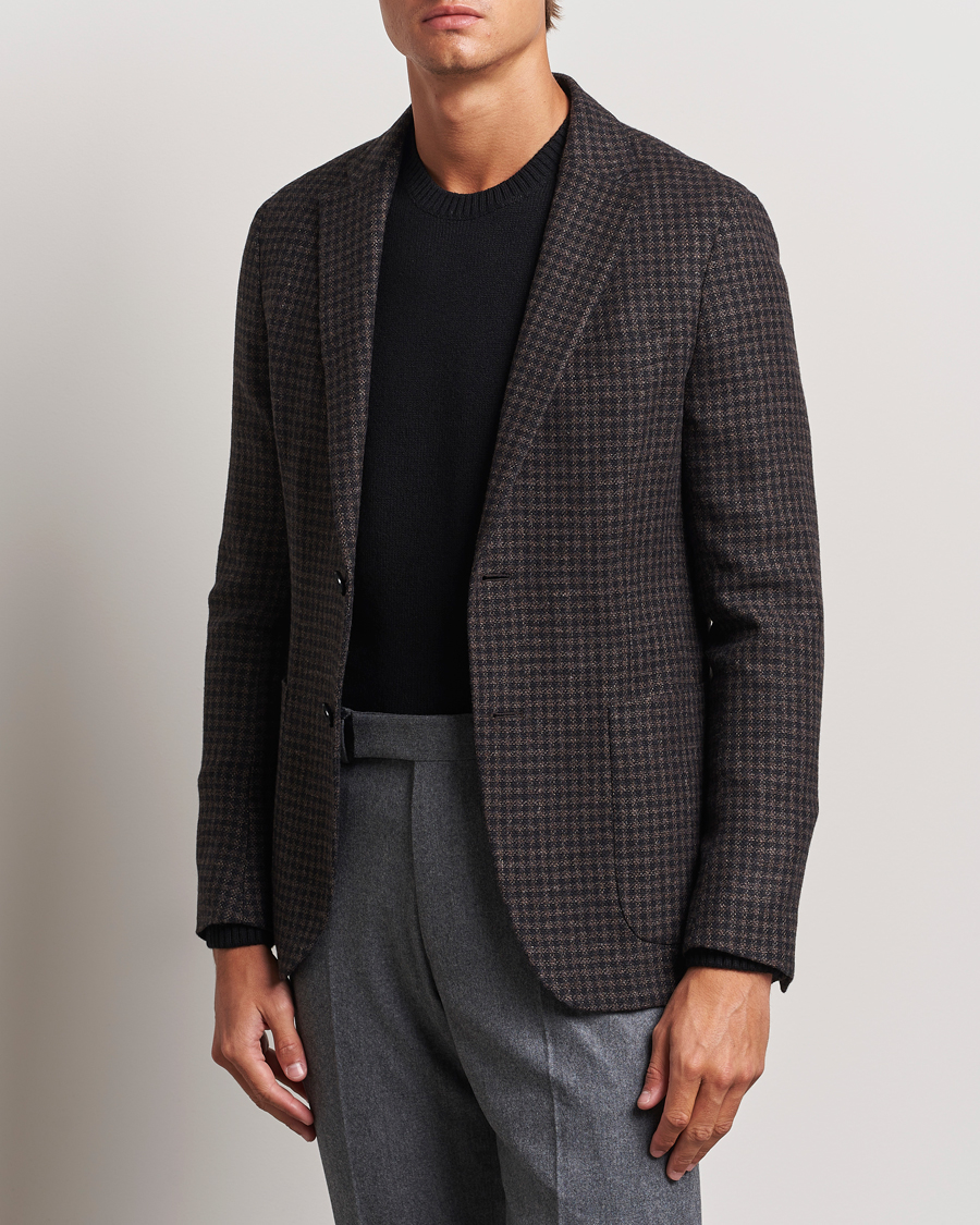 Herr | Kavajer | Zegna | Unconstructed Wool/Cashmere Blazer Brown Check