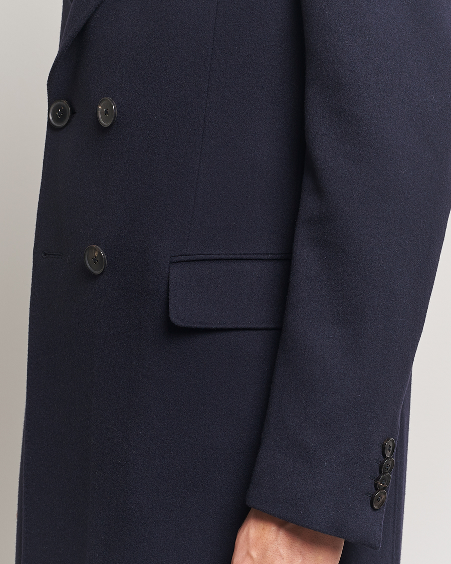 Herr | Jackor | Zegna | Wool/Cashmere Double Breasted Coat Navy