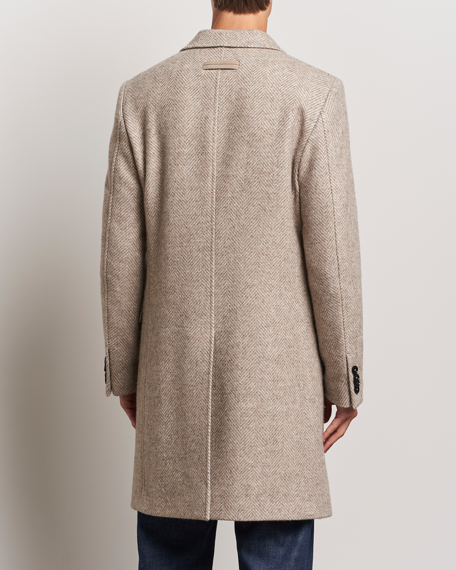 Herr | Jackor | Zegna | Wool/Cashmere Double Breasted Coat Beige