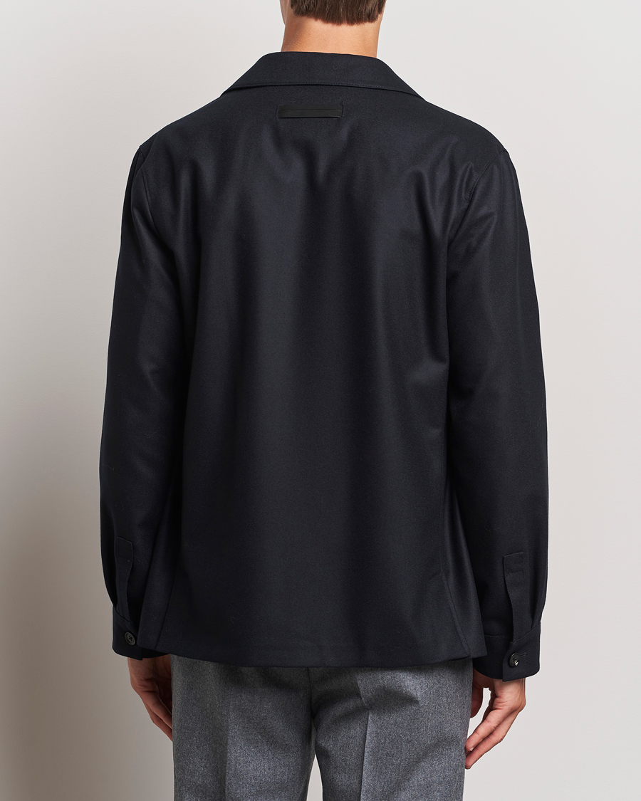 Herr | Jackor | Zegna | Flannel Chore Jacket Black