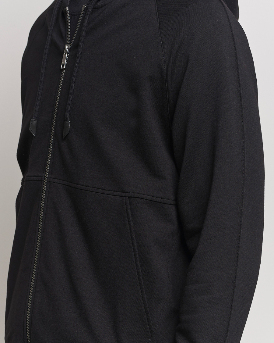 Herr | Tröjor | Zegna | Cotton Stretch Zip Hoodie Black