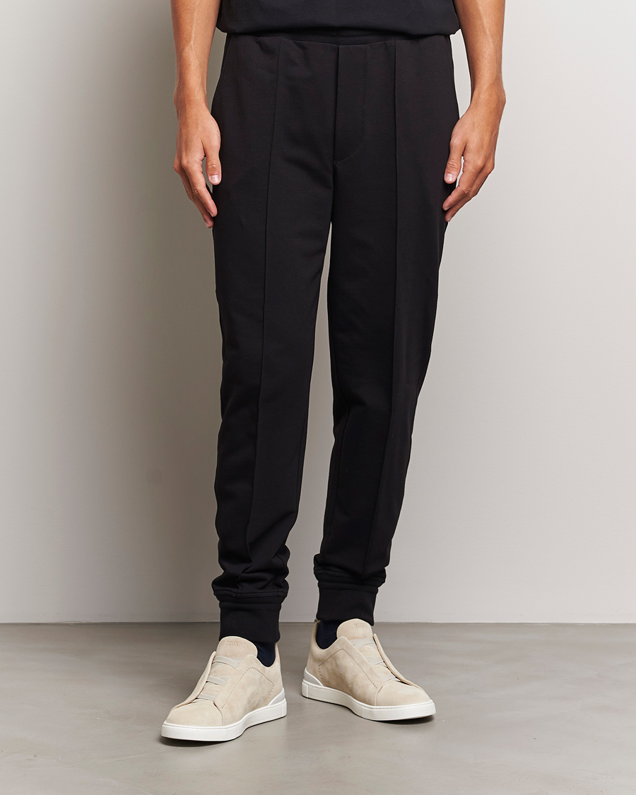 Herr | Byxor | Zegna | Cotton Stretch Drawstring Pants Black