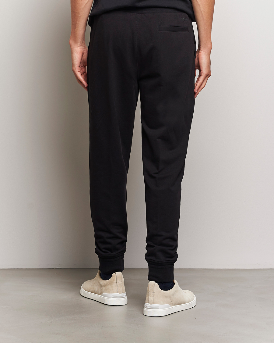 Herr | Byxor | Zegna | Cotton Stretch Drawstring Pants Black