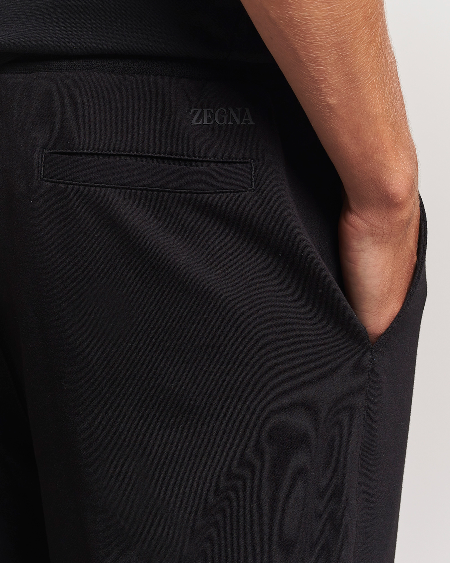 Herr | Byxor | Zegna | Cotton Stretch Drawstring Pants Black