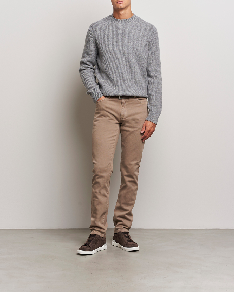 Herr | Byxor | Zegna | 5-Pocket Comfort Denim Pants Beige