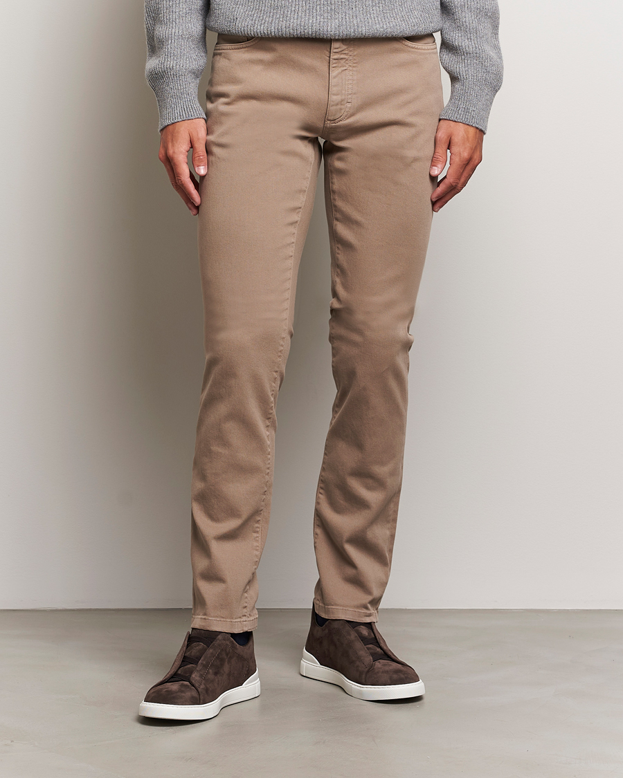 Herr | Byxor | Zegna | 5-Pocket Comfort Denim Pants Beige
