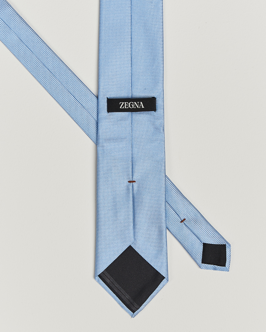Herr | Zegna Micro Structure Silk Tie Light Blue | Zegna | Micro Structure Silk Tie Light Blue