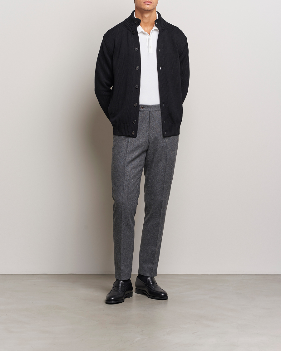Herr | Tröjor | Zanone | Virgin Merino Wool Chioto Cardigan Black