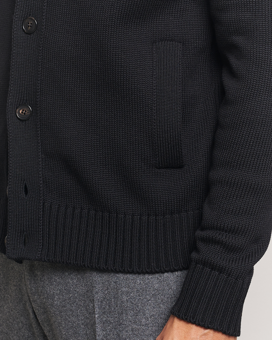 Herr | Tröjor | Zanone | Virgin Merino Wool Chioto Cardigan Black