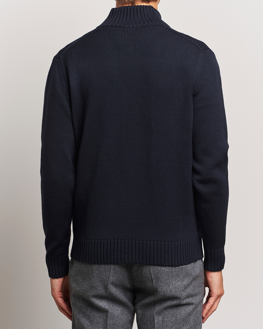 Herr | Tröjor | Zanone | Virgin Merino Wool Chioto Cardigan Navy