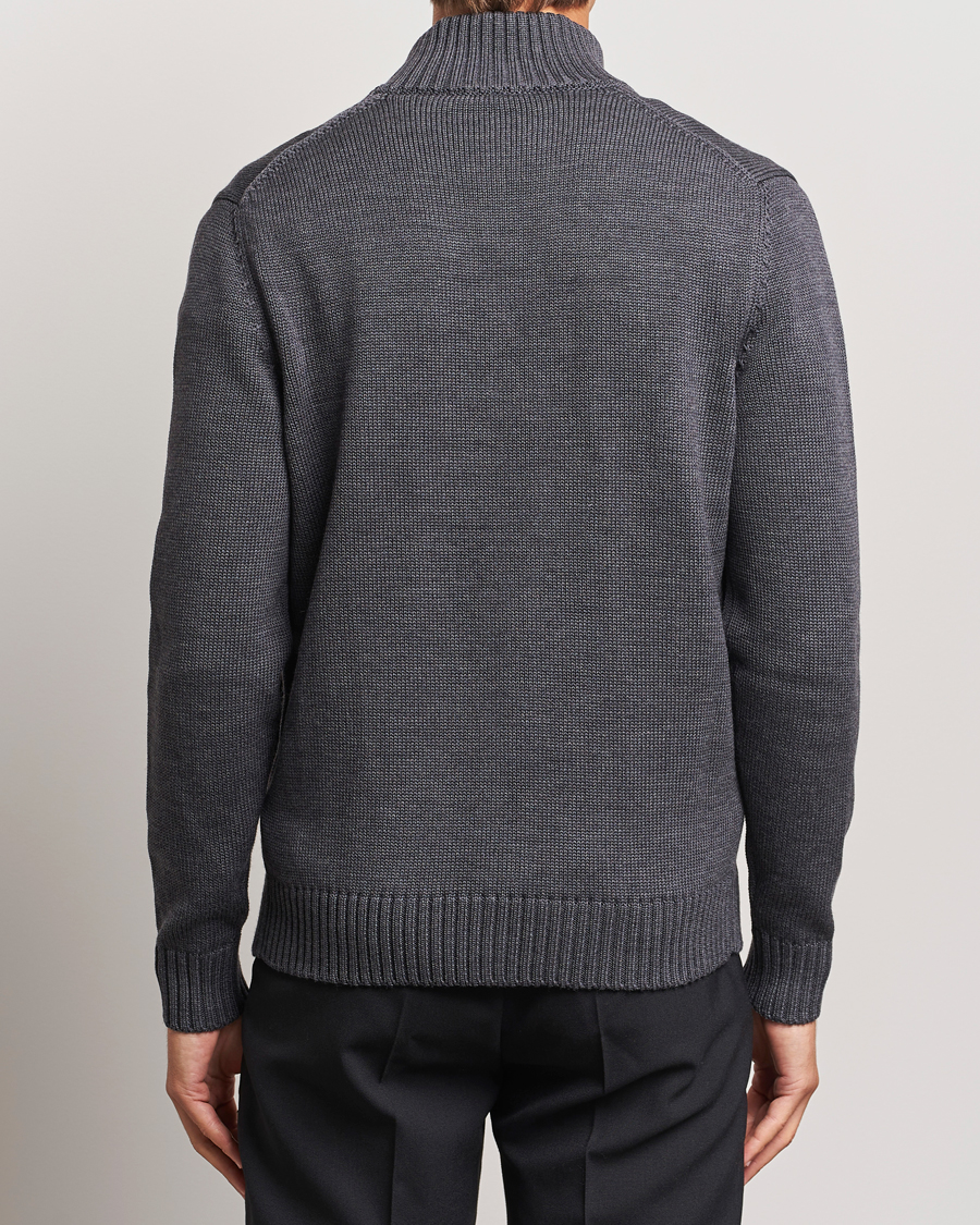 Herr | Tröjor | Zanone | Virgin Merino Wool Chioto Cardigan Grey Melange