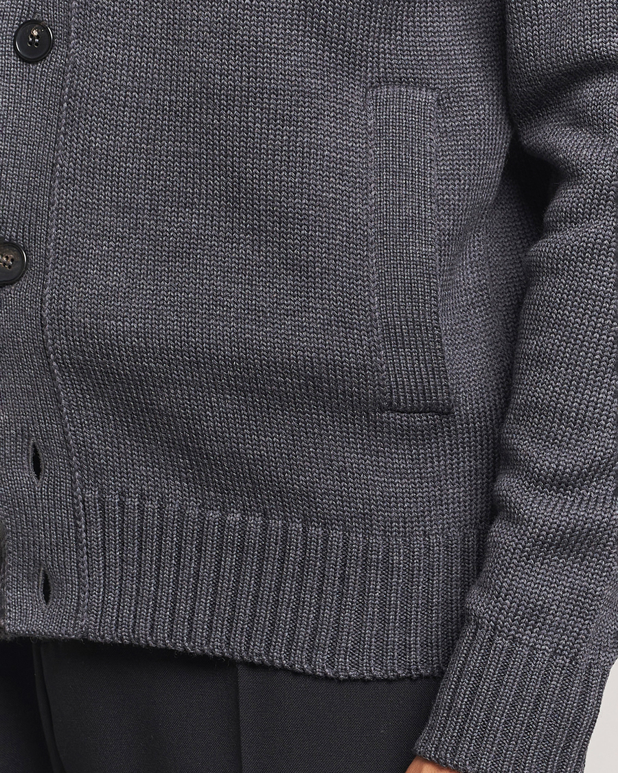 Herr | Tröjor | Zanone | Virgin Merino Wool Chioto Cardigan Grey Melange