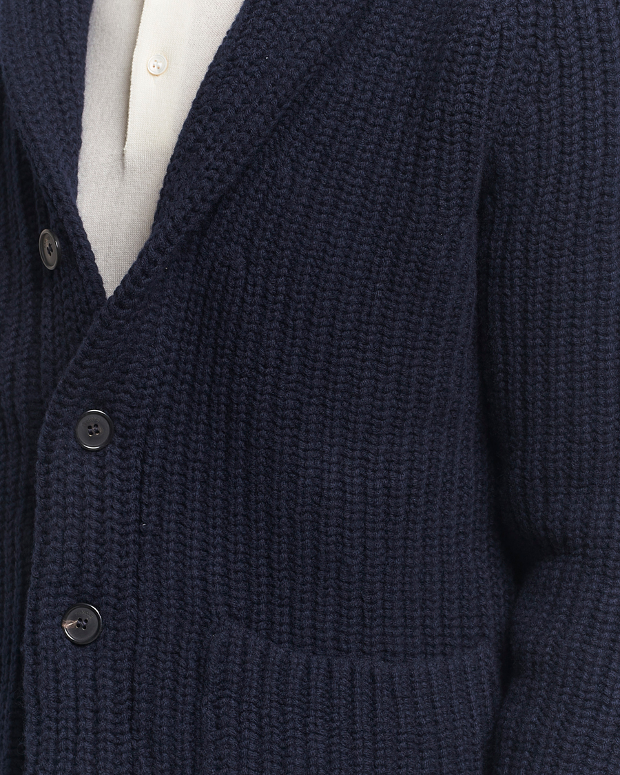 Herr | Tröjor | Zanone | Shawl Collar Cardigan Navy
